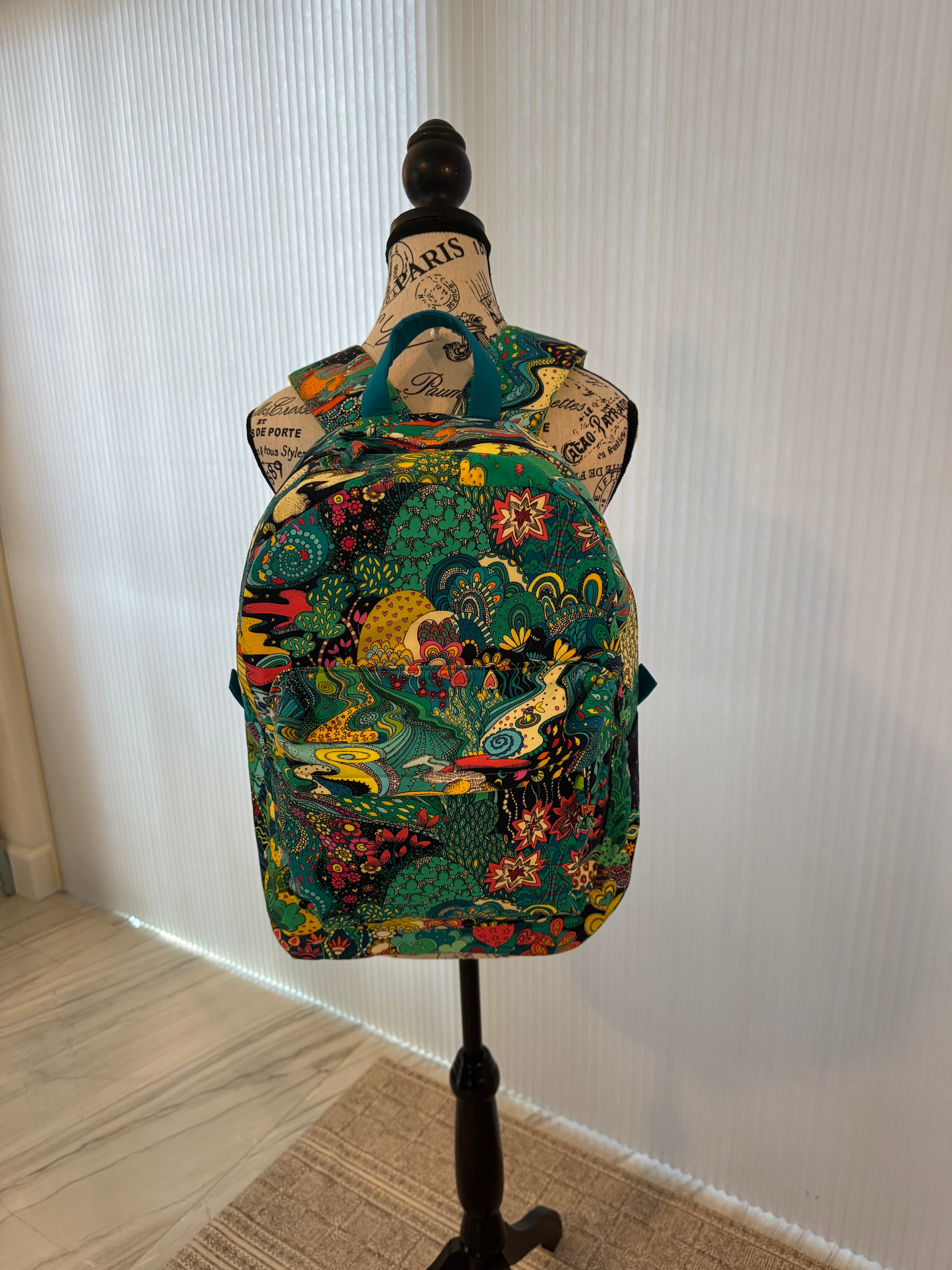 60's Retro Backpack - Paradiso fabric