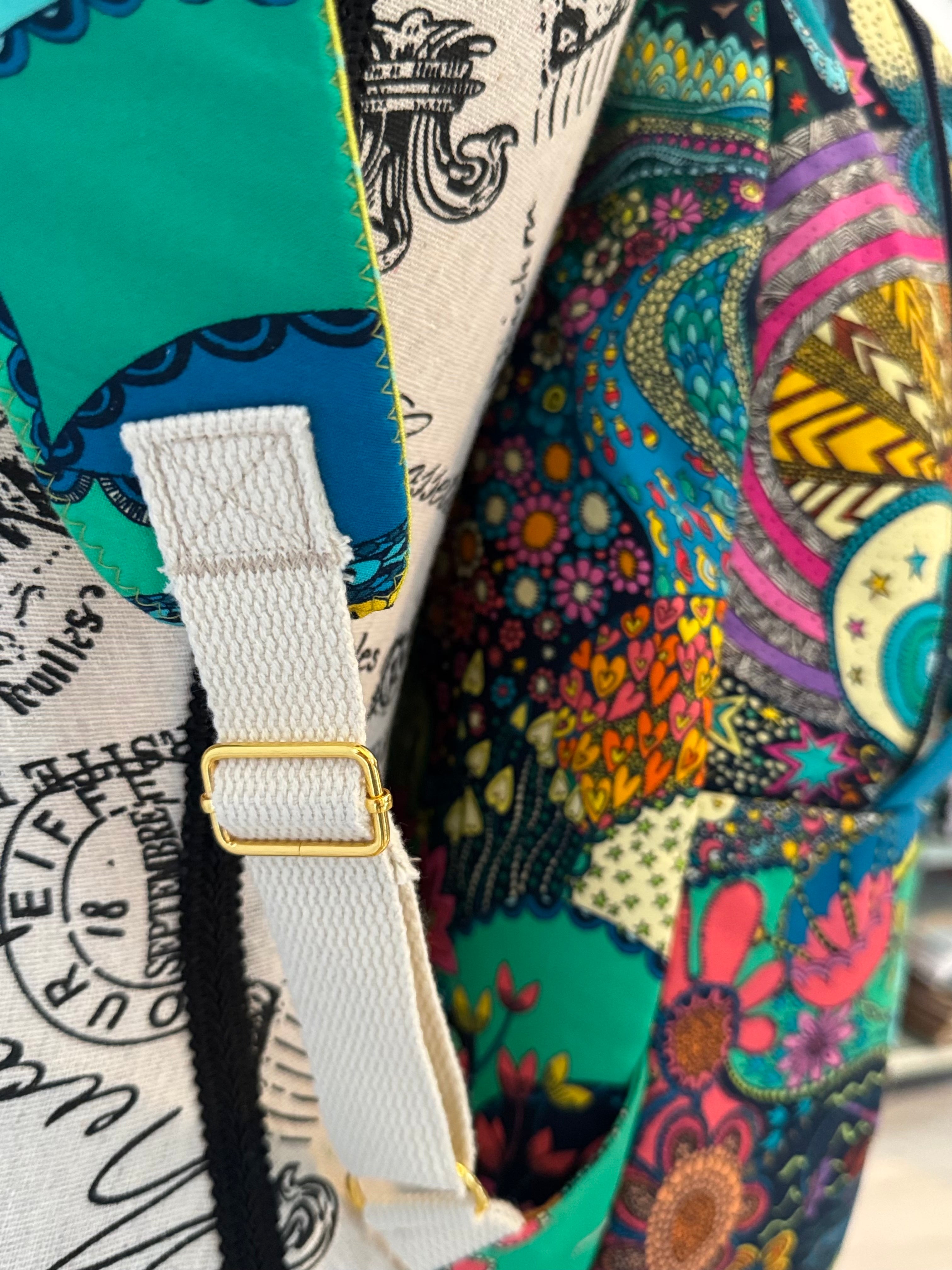 60's Retro Backpack - Paradiso fabric