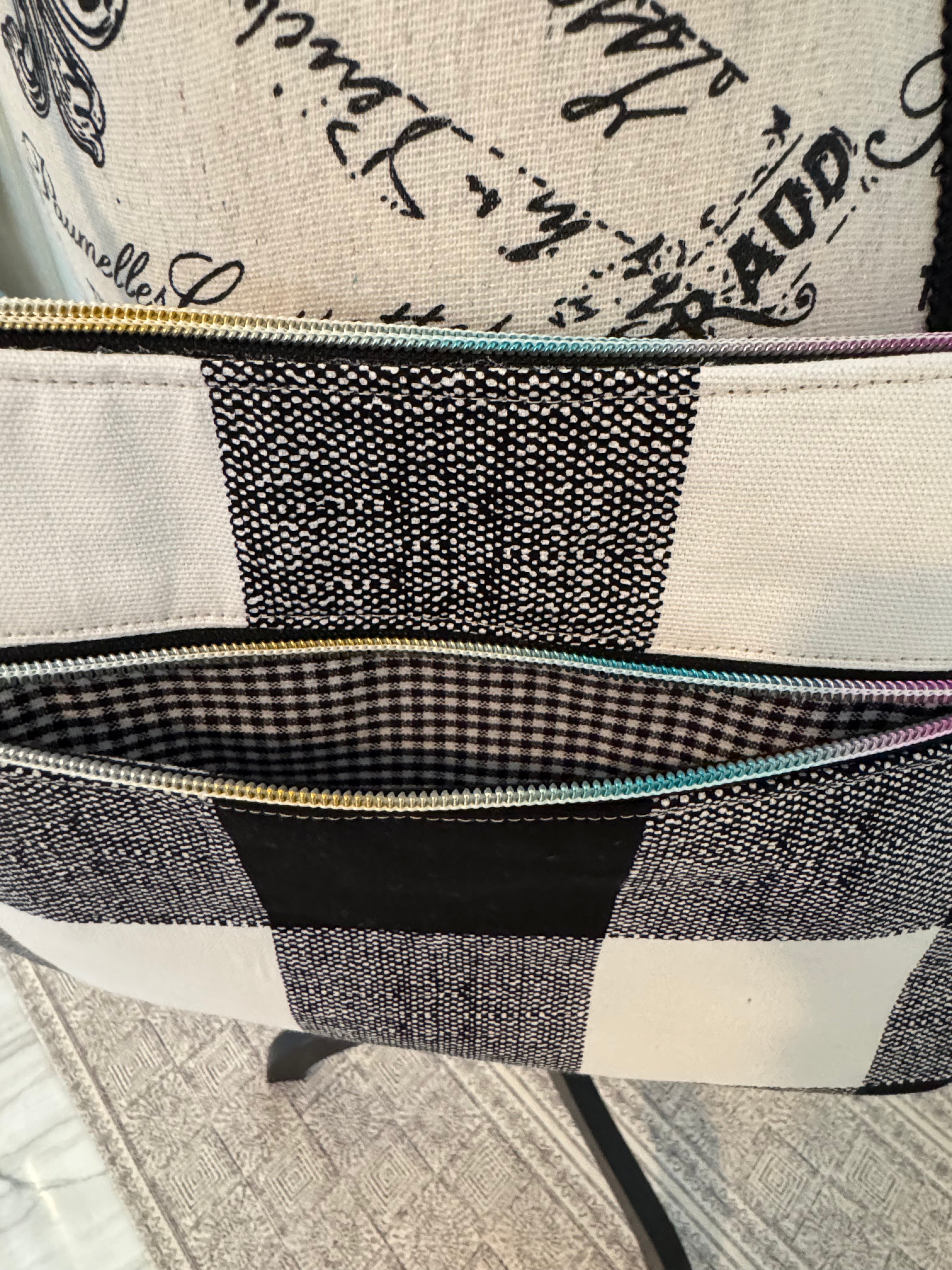 Black & White Check Crossbody