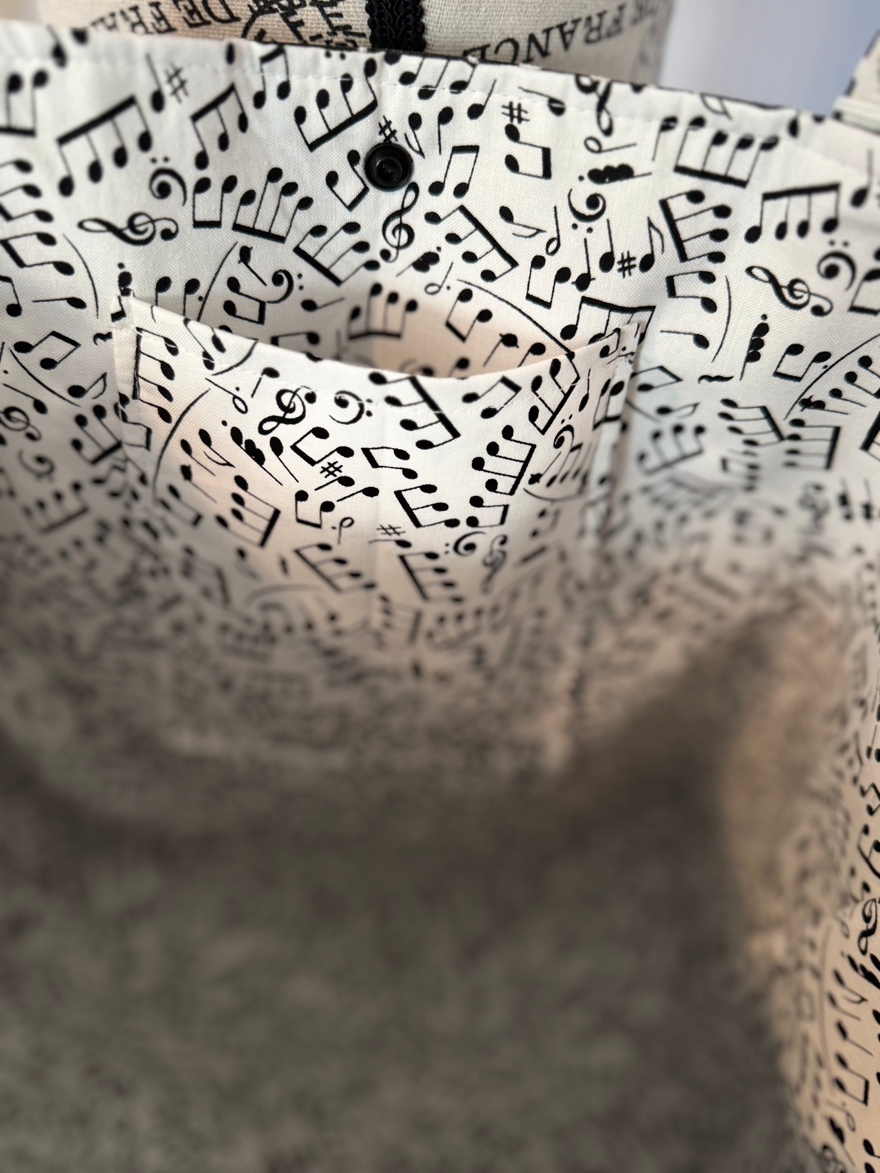 Black and White with music lining