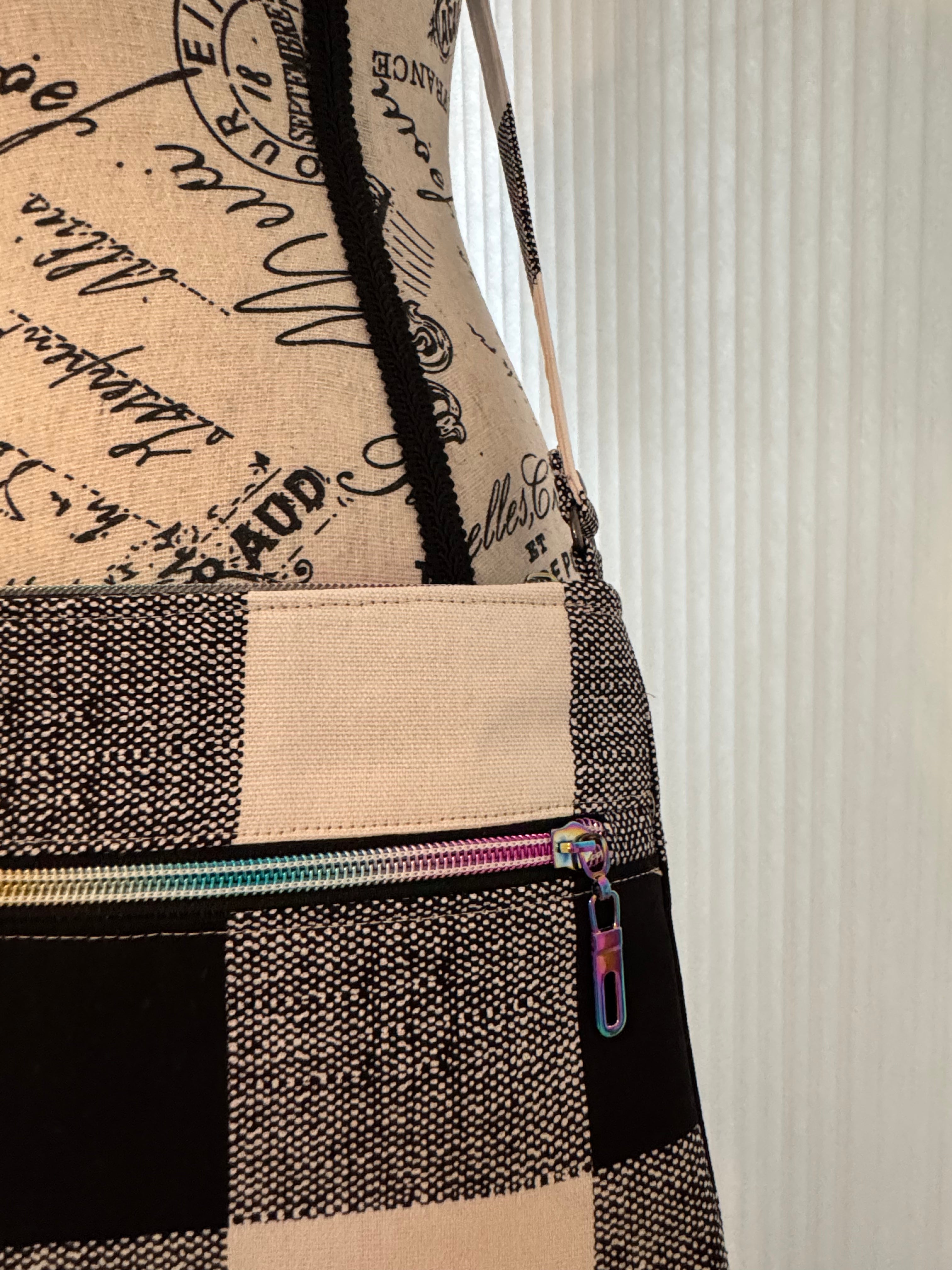 Black & White Check Crossbody