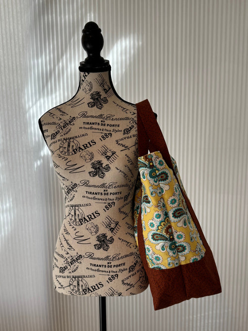 Blue/Yellow Mod Floral Market Bag