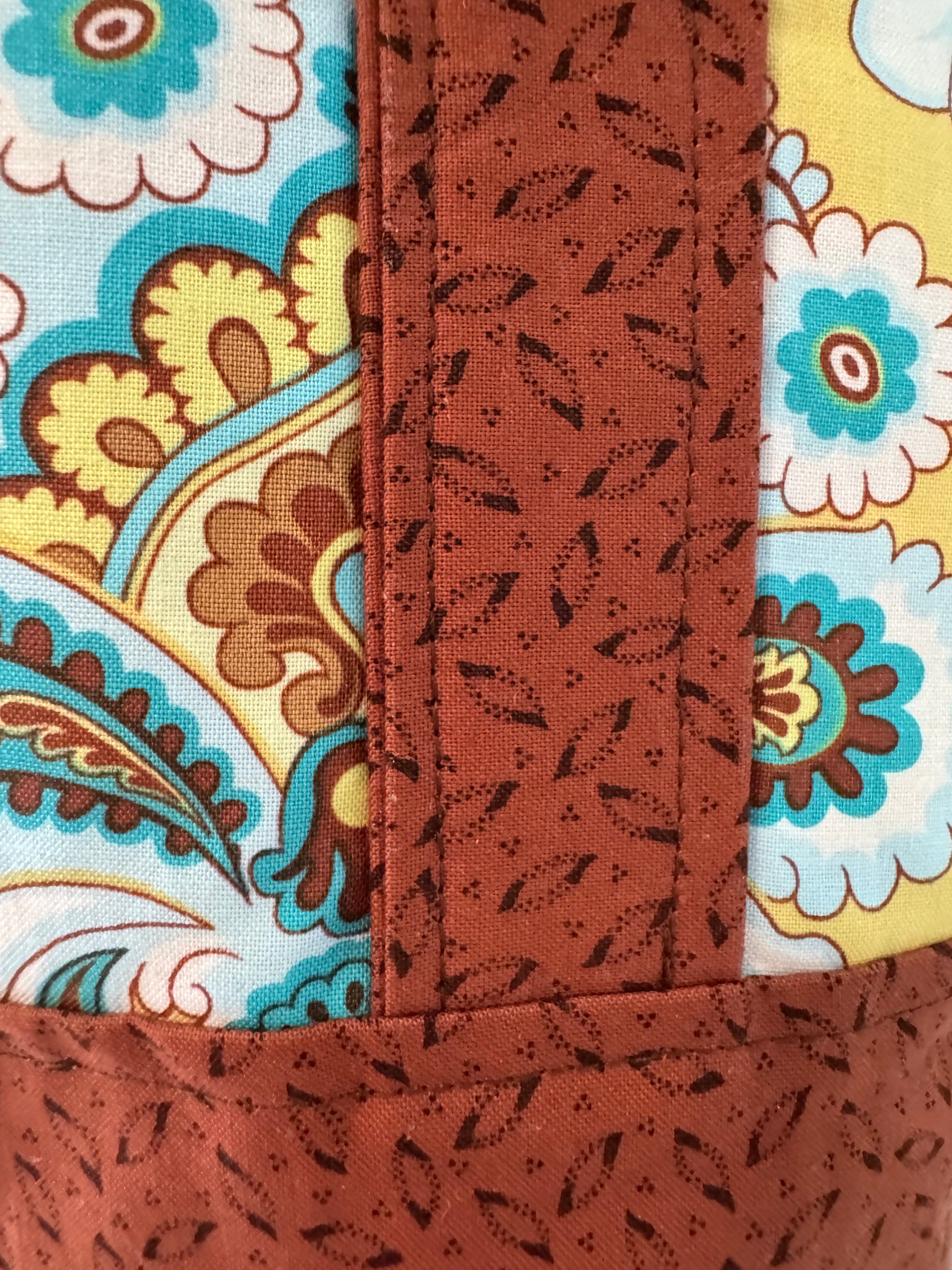 Blue/Yellow Mod Floral Market Bag