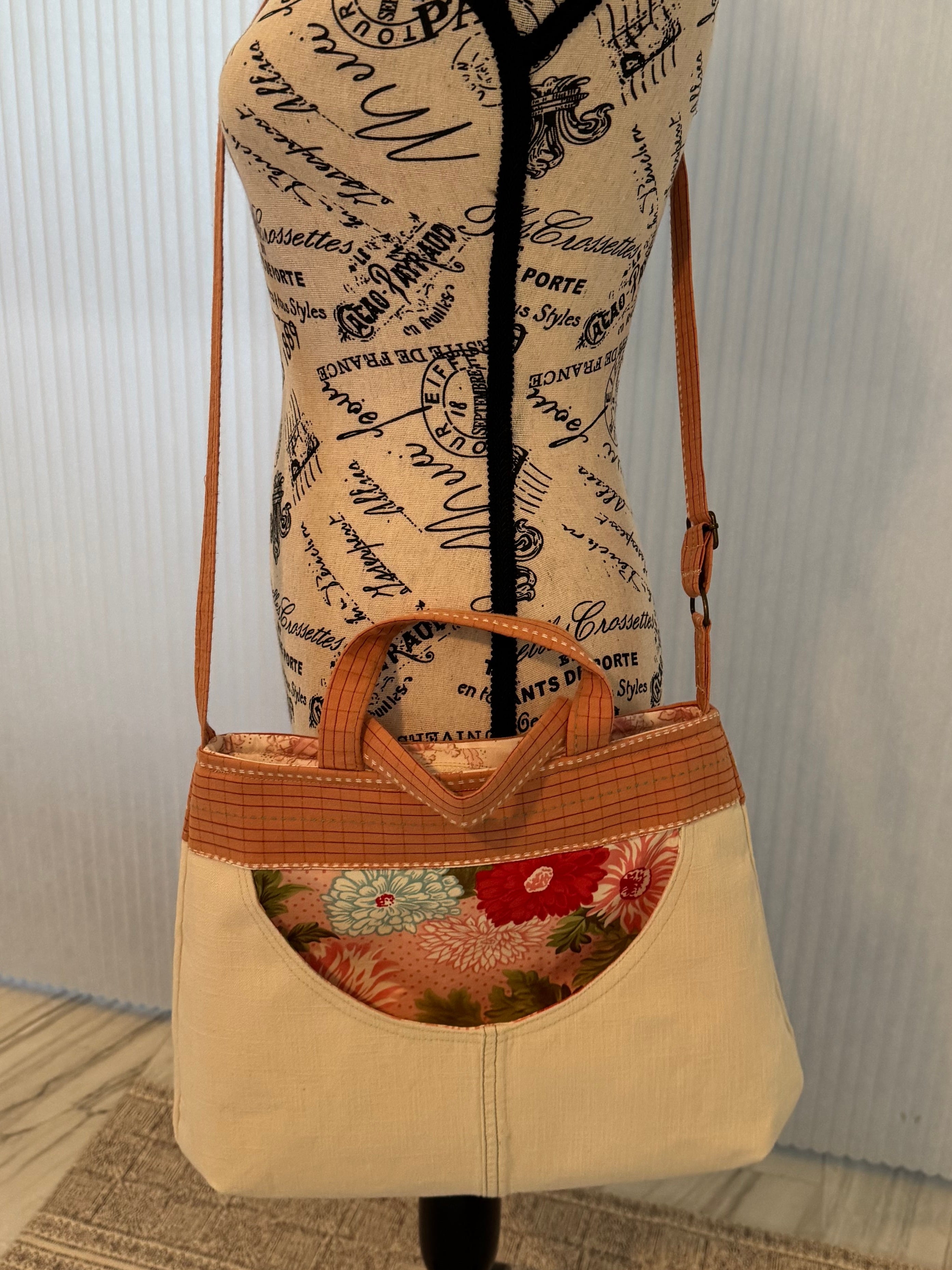Cream with Floral Pocket Fiona Bag