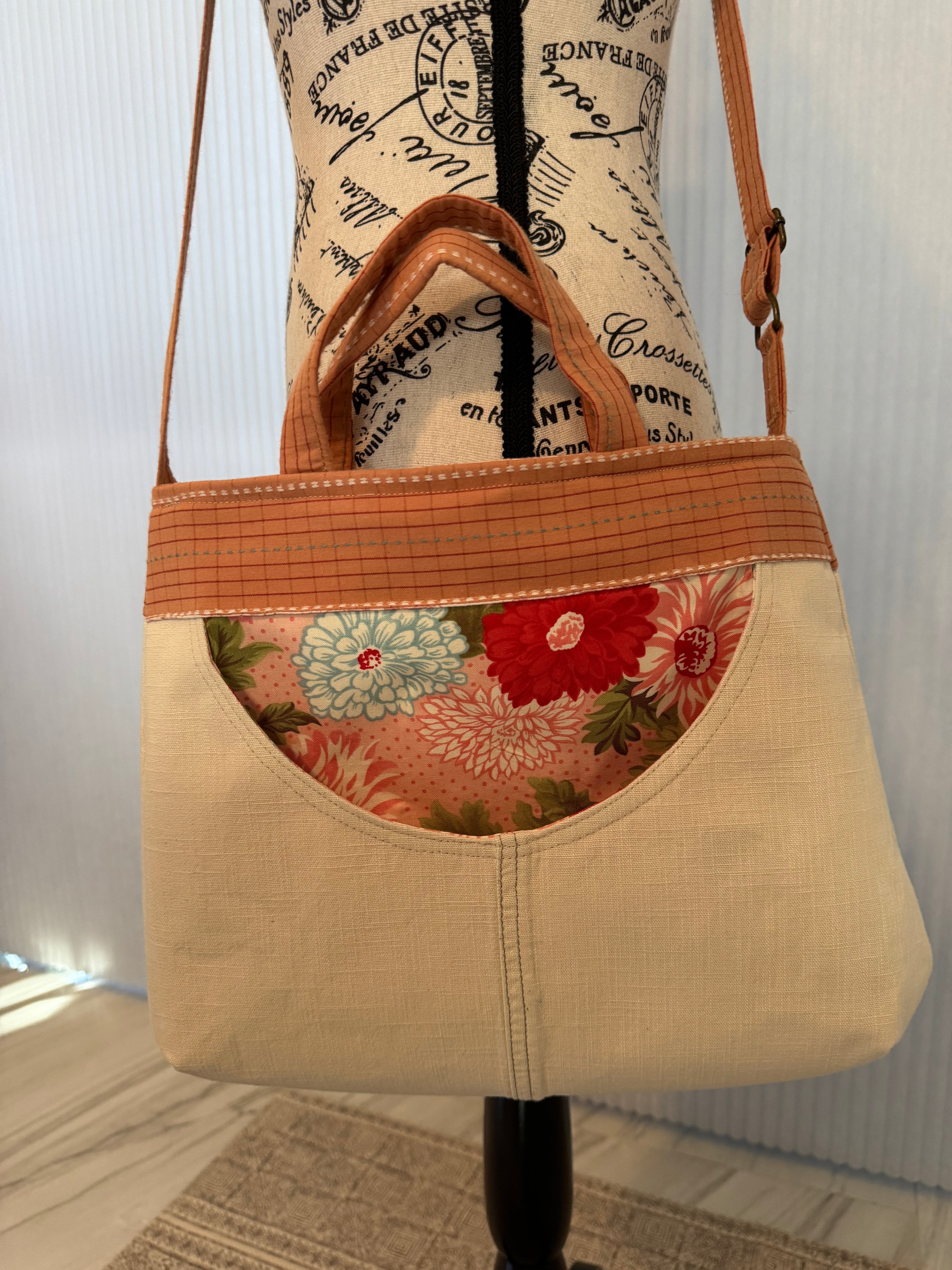 Cream with Floral Pocket Fiona Bag