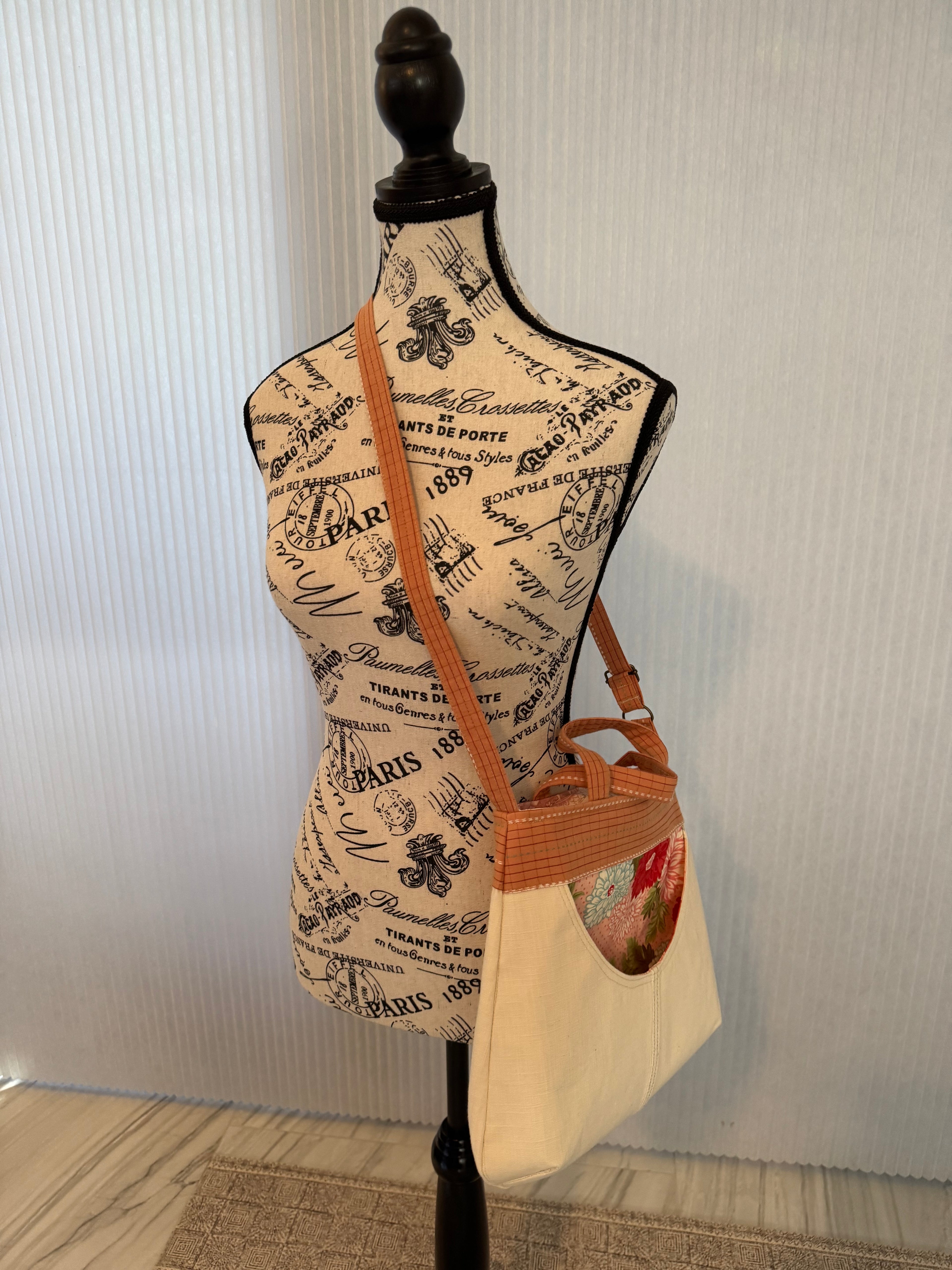 Cream with Floral Pocket Fiona Bag