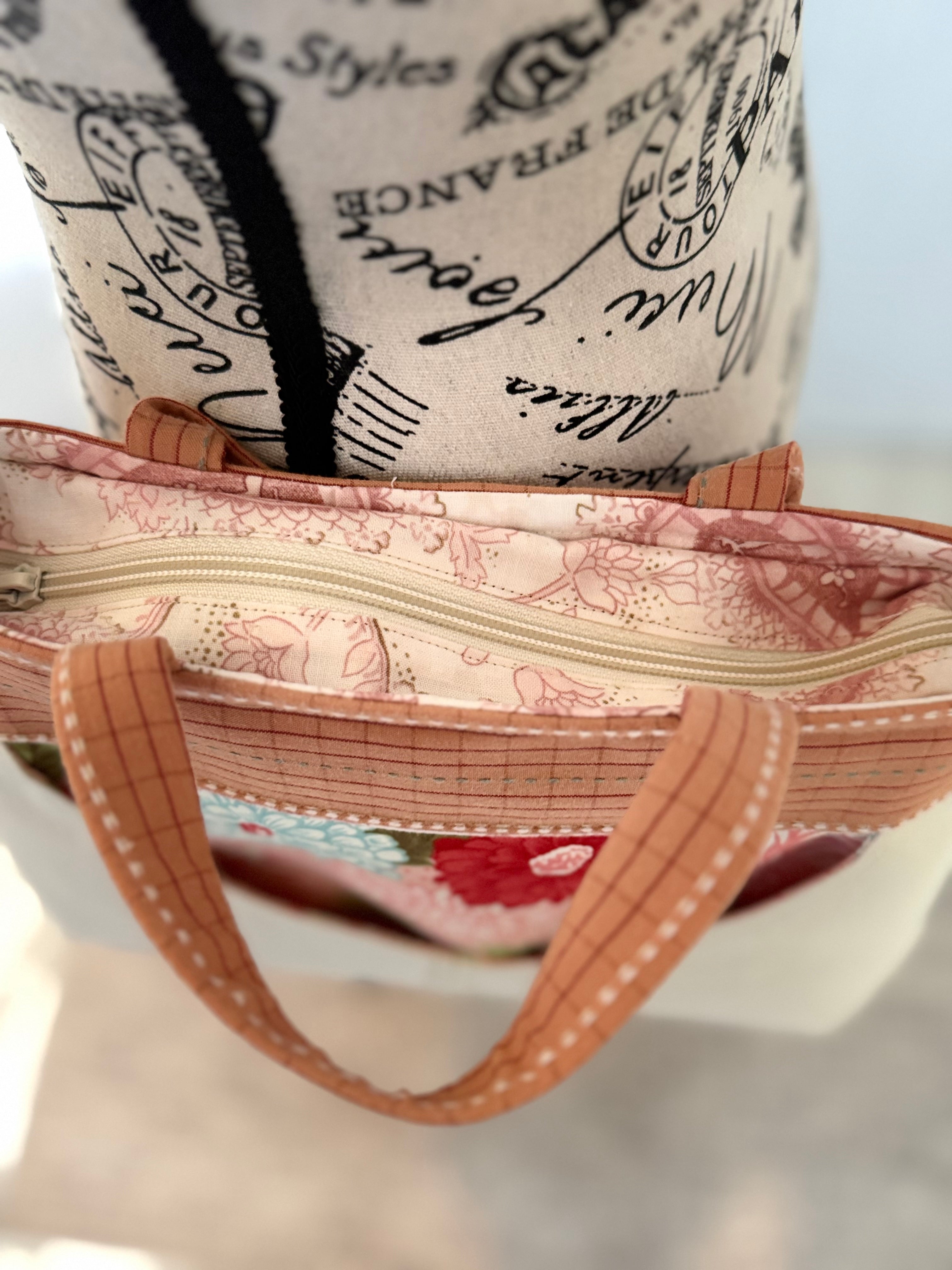 Cream with Floral Pocket Fiona Bag
