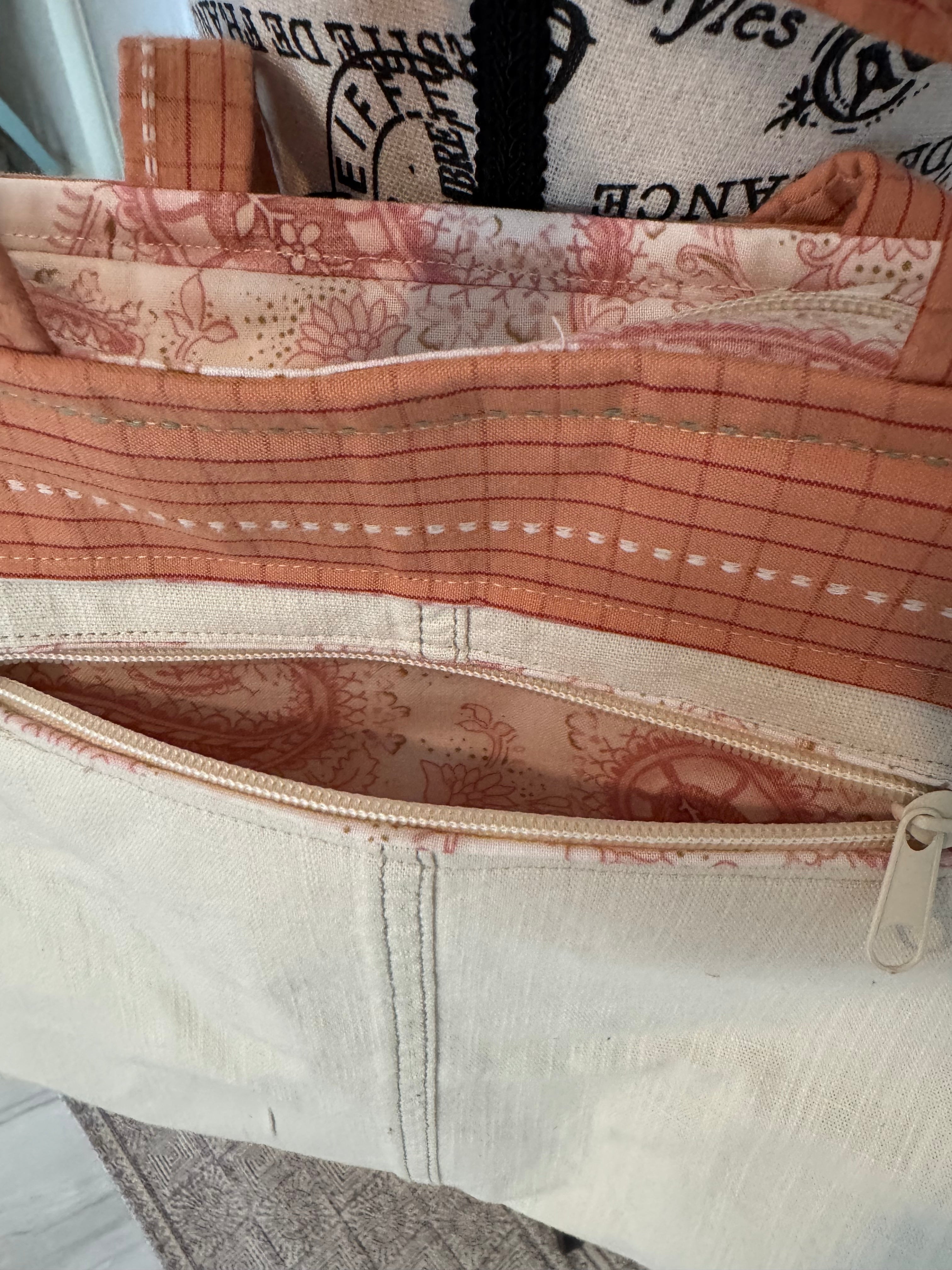 Cream with Floral Pocket Fiona Bag