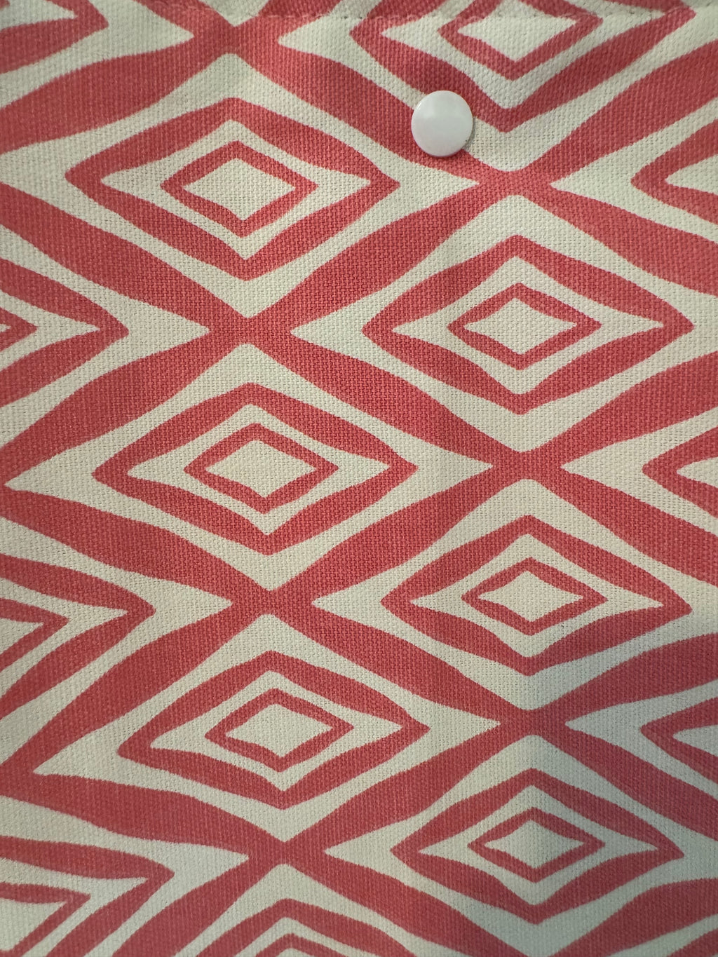 Coral Pink Geometric with Modern Floral Lining Tote