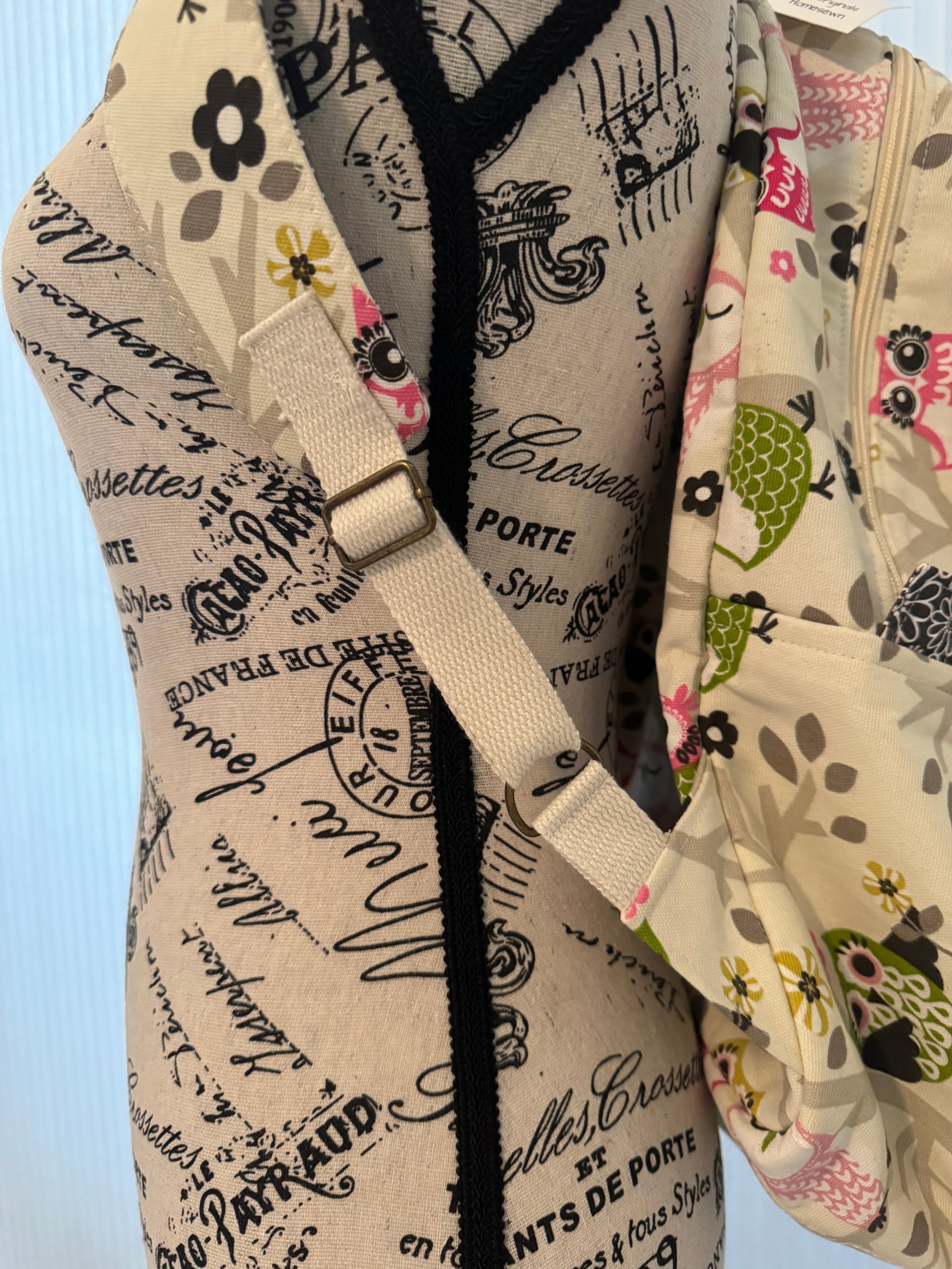 Owl Backpack with Daisy lining