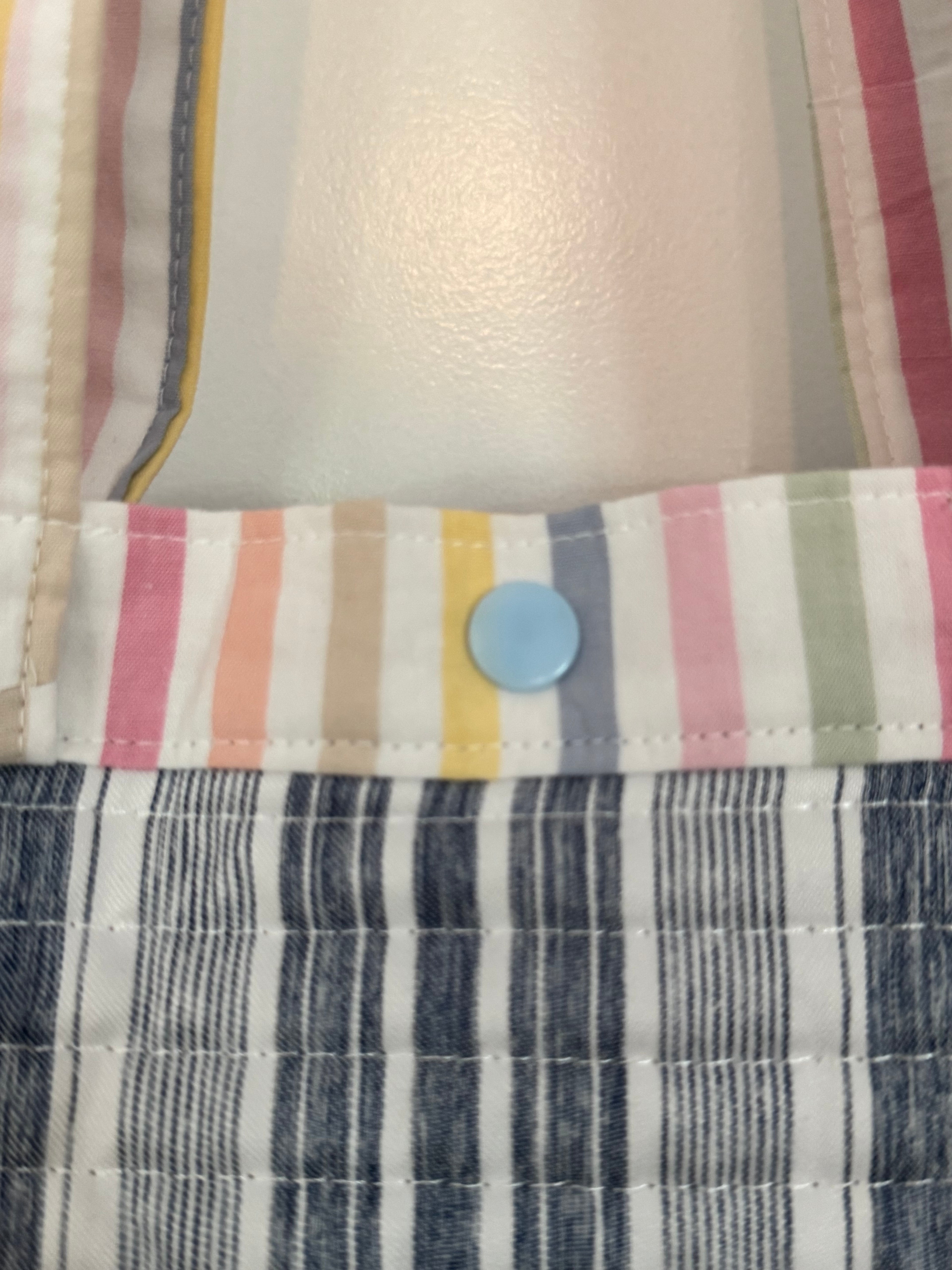 Quilted Blue Stripe with Pastel Lining Tote